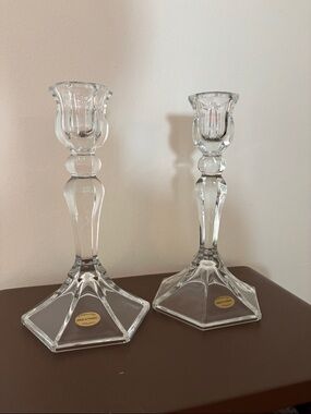 Vintage Crystal Classic Candle Sticks - 1 Pair